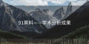 91黑料——学术分析成果
